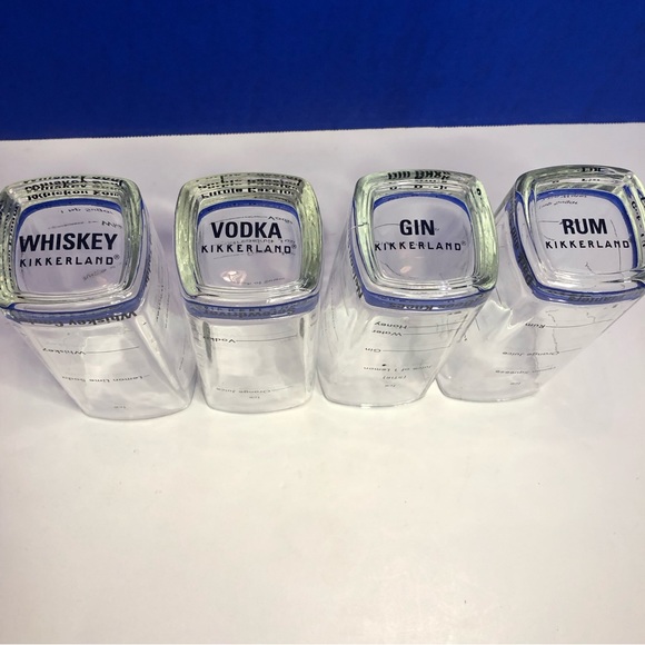 Kikkerland Barware Tumblers Glasses Mixed Drink Vodka Rum Gin Whiskey Lot of 4 - Picture 3 of 7